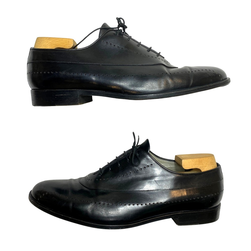 Lorenzo Banfi Wingtip Shoes Mens Size 11.5 M Black Leather Dress Oxford